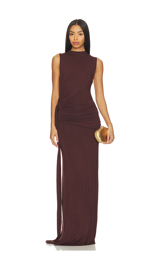MORE TO COME Stacie Maxi Dress in Brown. S. Also in