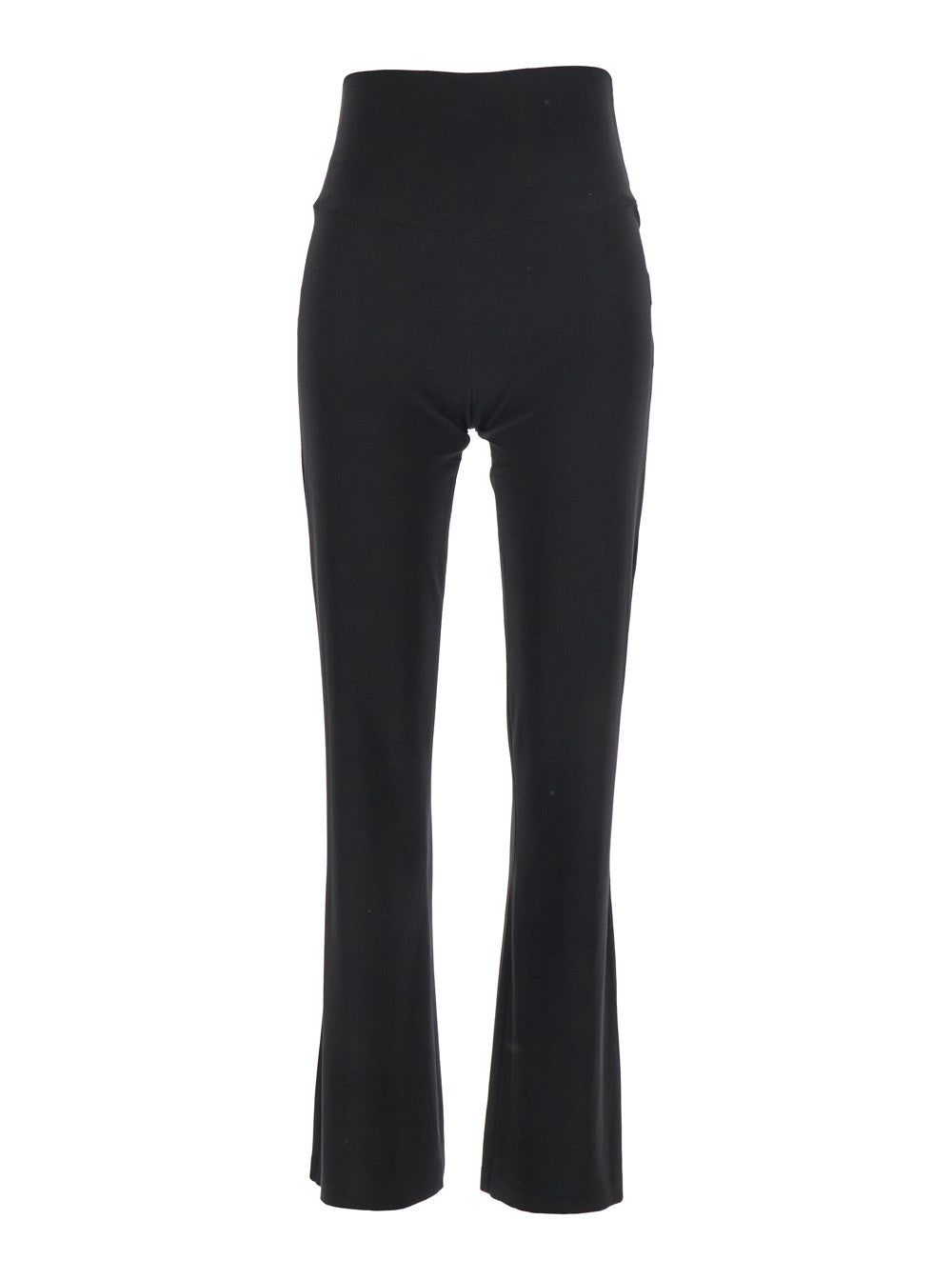 Tech Fabric High-Waist Trousers — Black