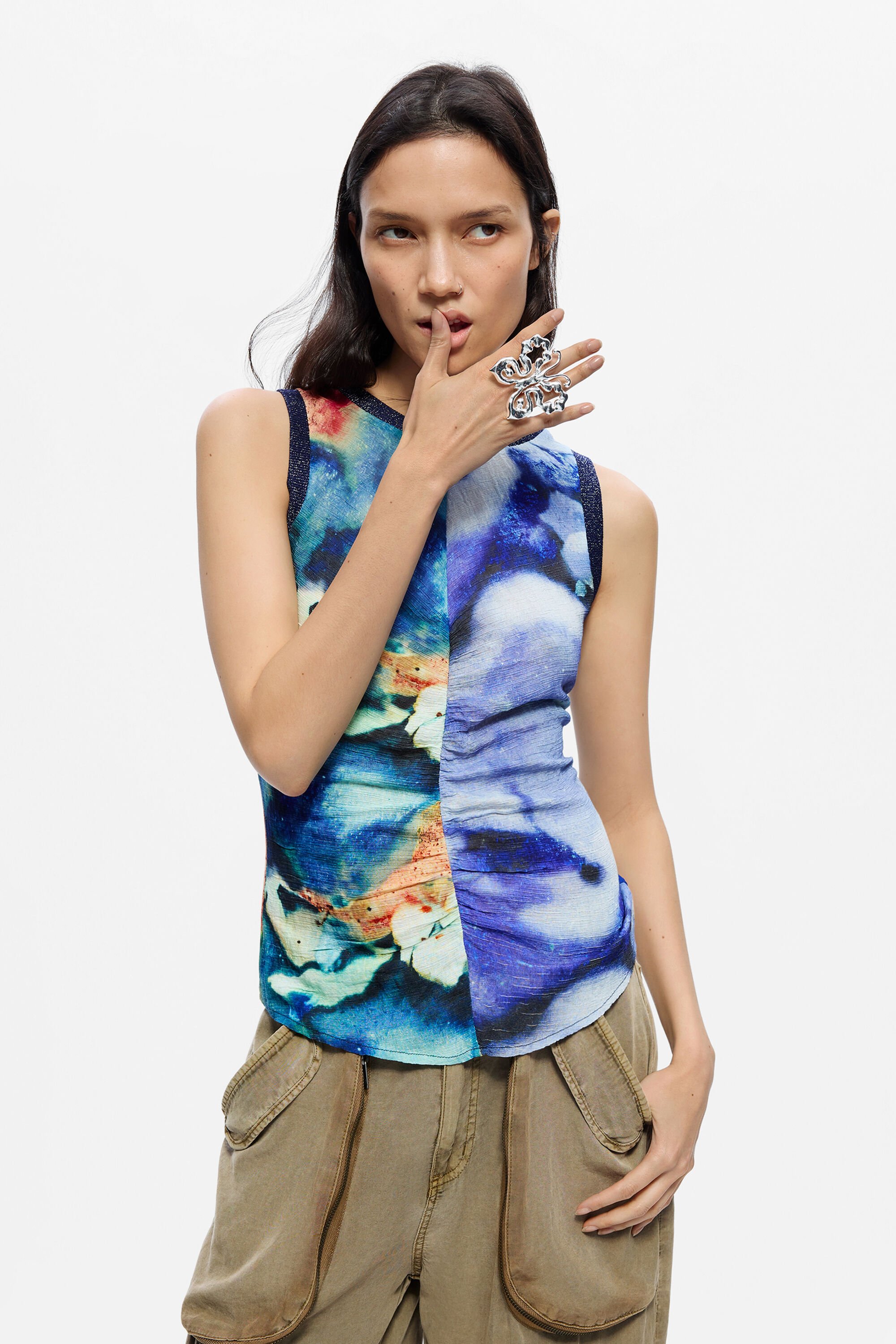 Printed Sleeveless Blouse