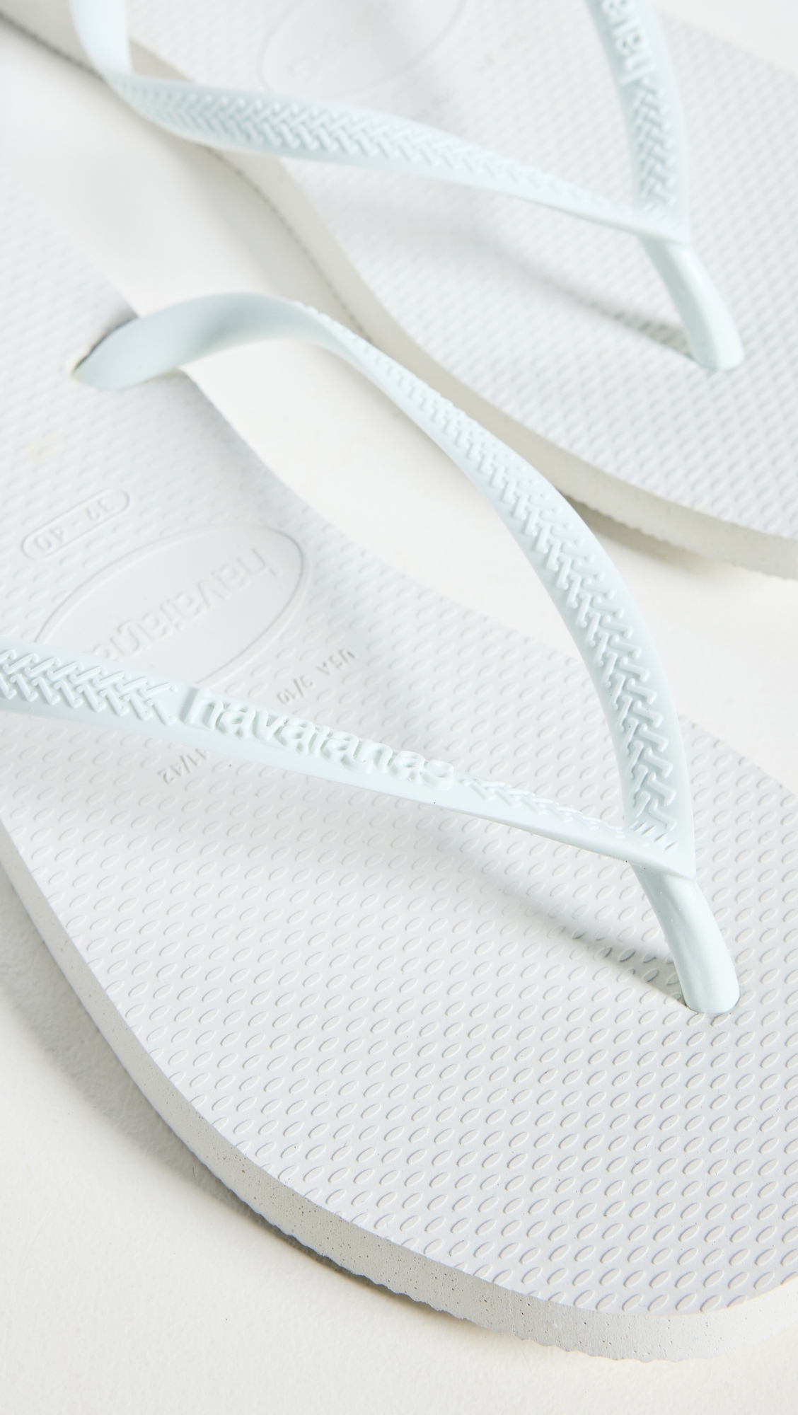 Slim Square Flip Flops White