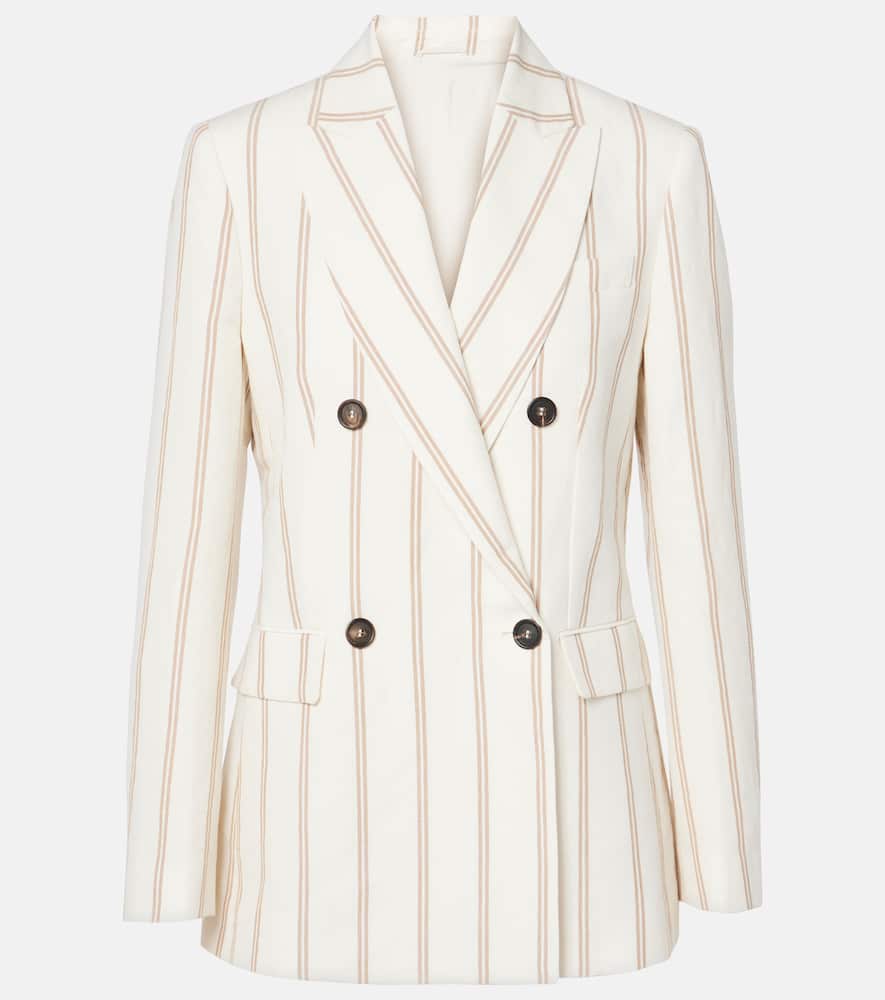 Striped linen and cotton blazer