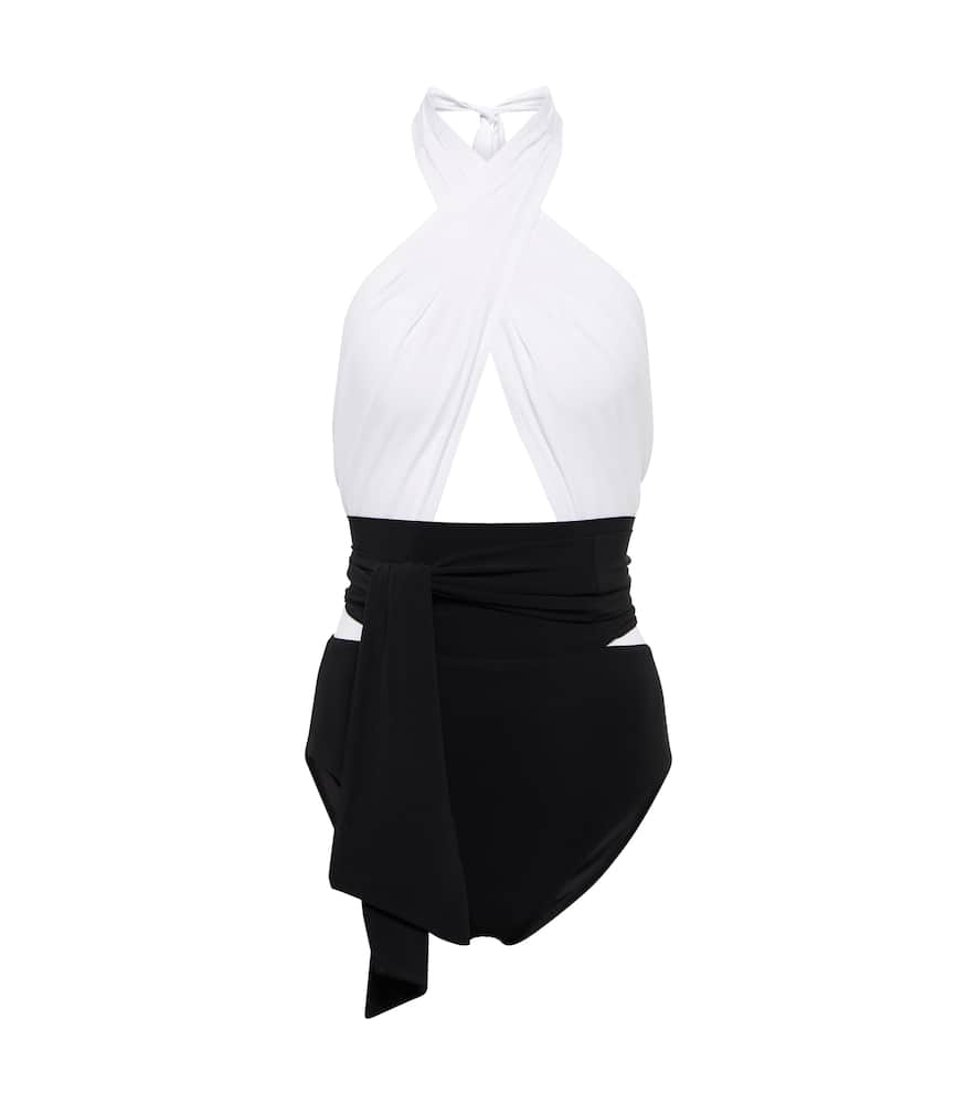 Cutout halterneck swimsuit