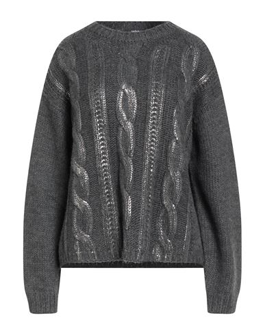 Woman Sweater Charcoal Size S Acrylic, Polyester