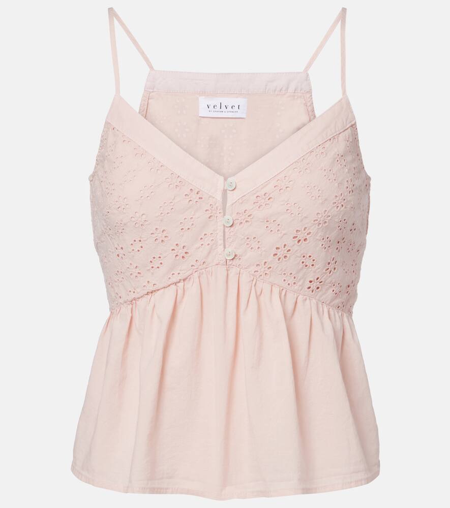 Aliah embroidered cotton poplin top