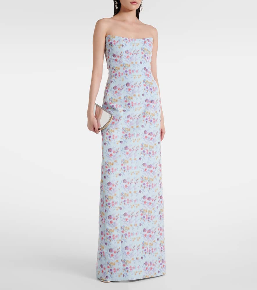 Odessa floral ikat corset gown