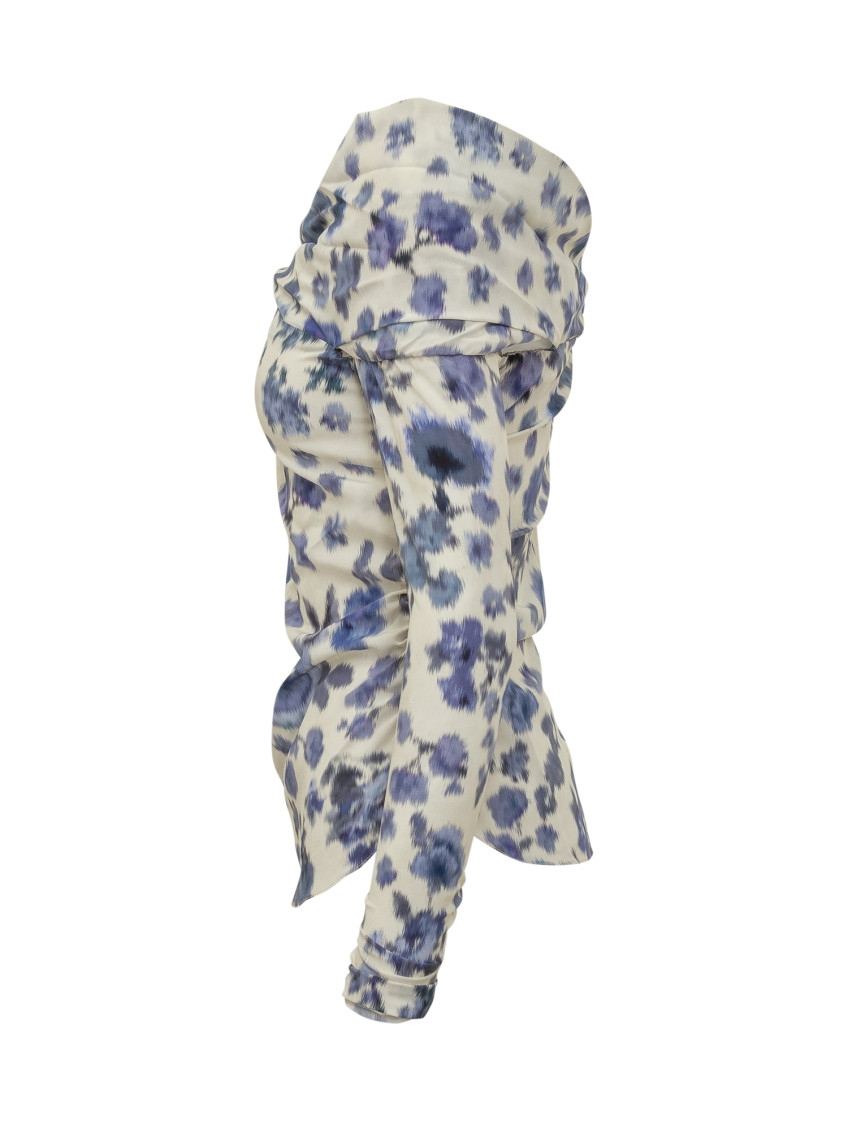 Blue Floral Off Shoulder Top