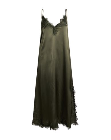Woman Midi dress Military green Size 6 Viscose, Elastane