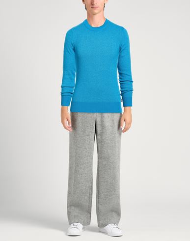 Man Sweater Azure Size S Organic cotton, Polyamide