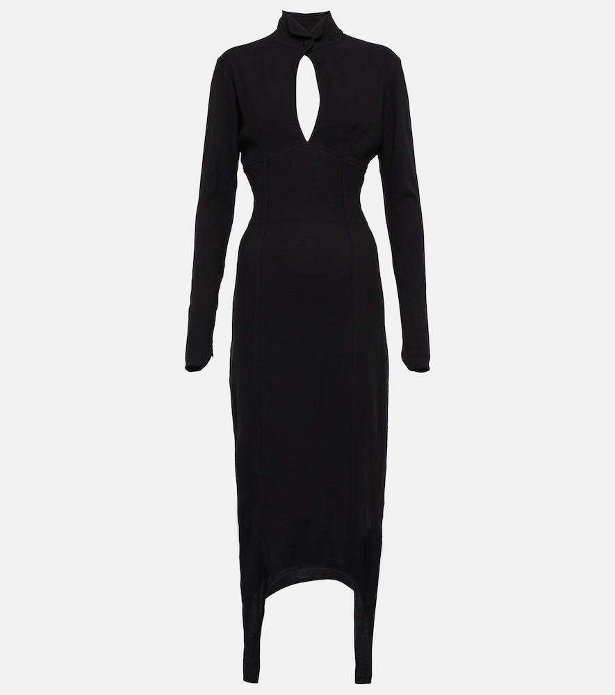Cutout jersey midi dress