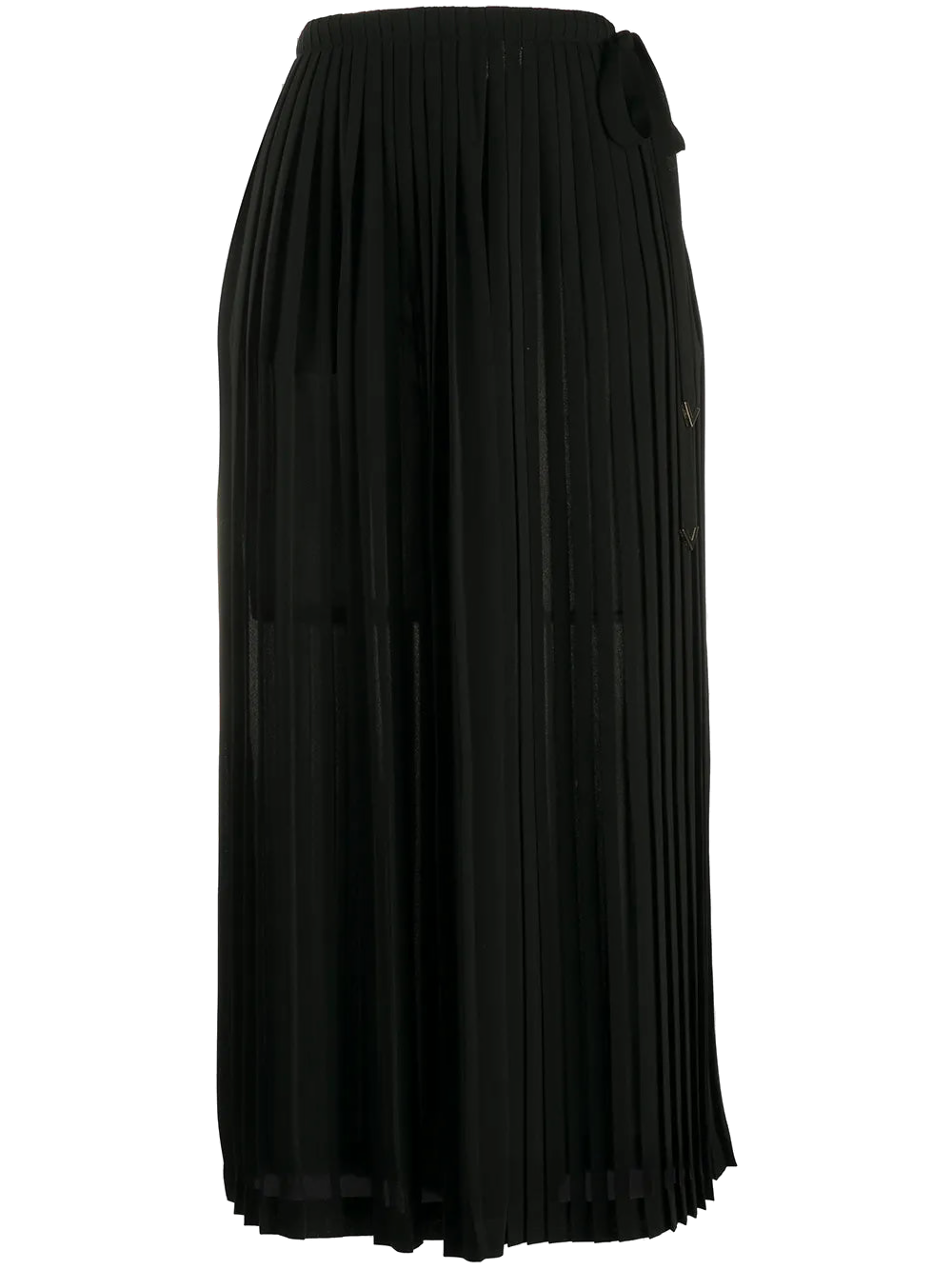 Pleated Midi Skirt — Black