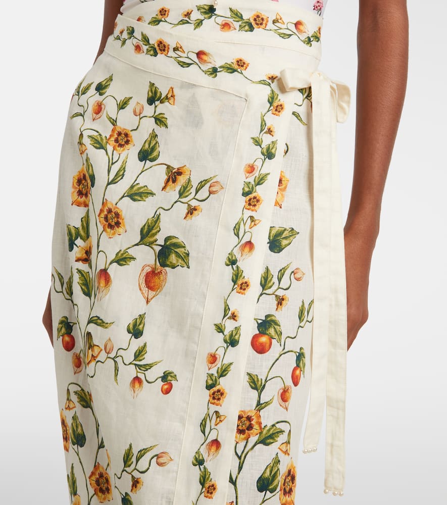 Luna floral linen beach cover-up