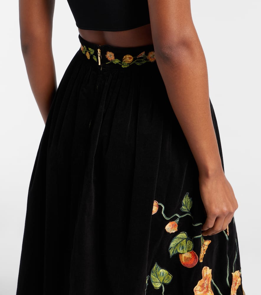 Tangelo embroidered cotton-blend maxi skirt