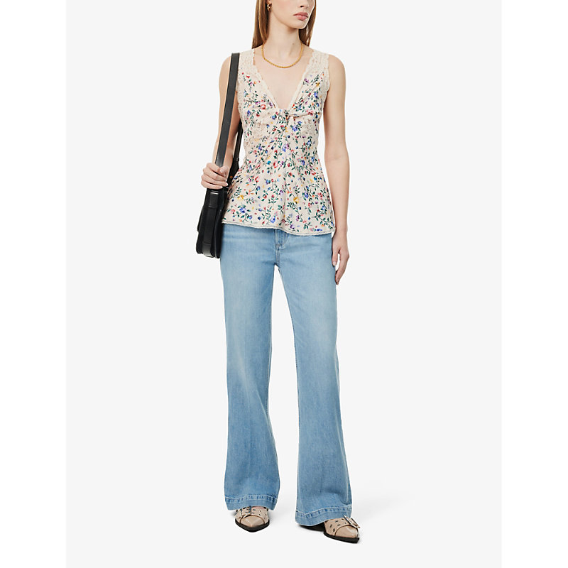 Womens Leela Serena Straight-leg Mid-rise Jeans
