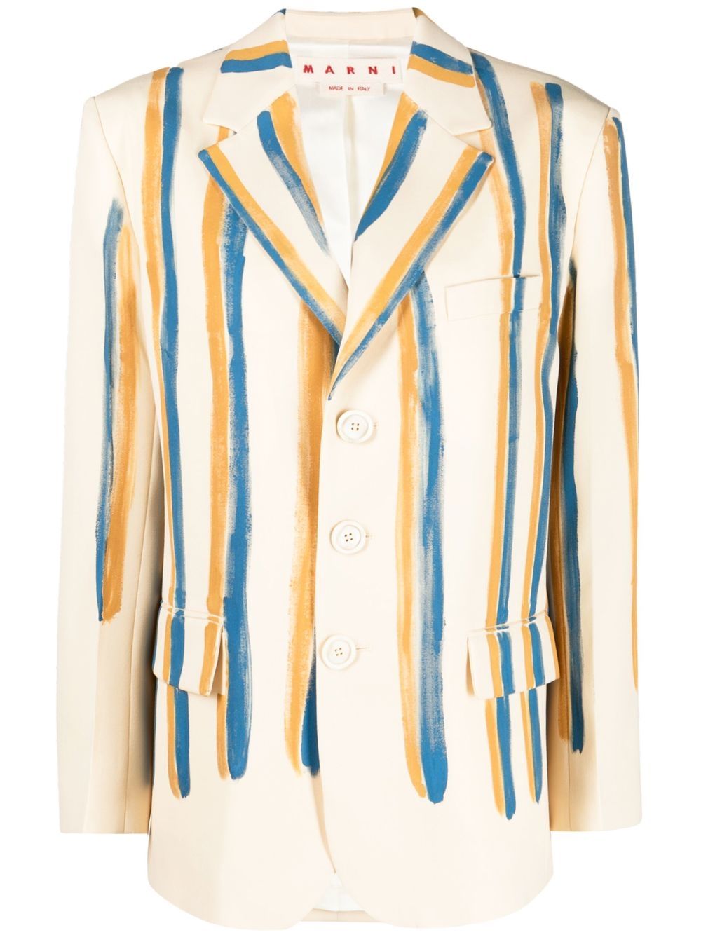Striped single-breasted blazer - Neutrals