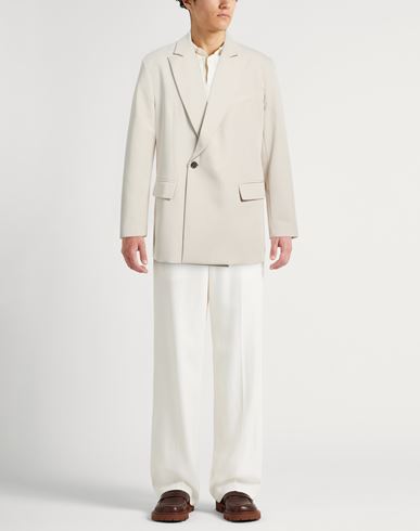 Man Blazer Beige Size L Polyester, Viscose, Elastane