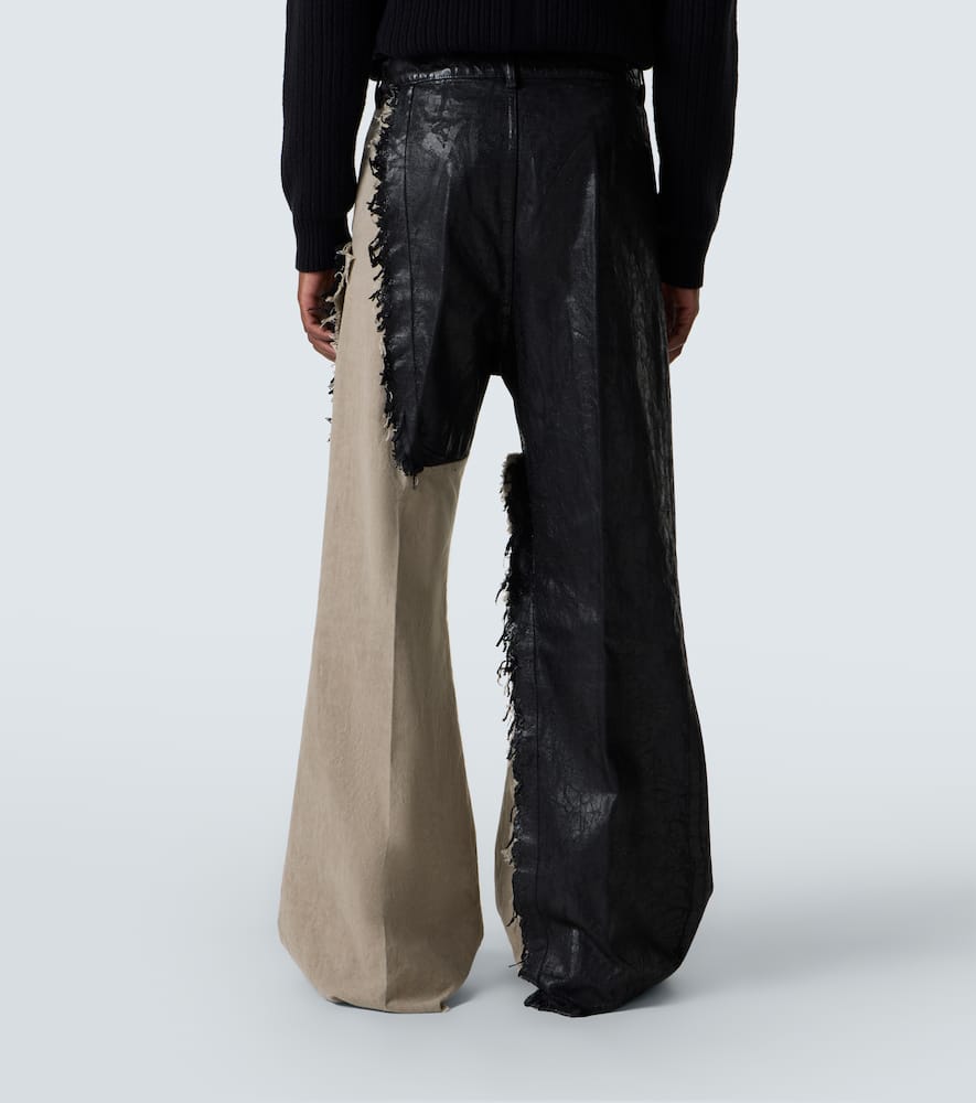 Joris coated distressed wide-leg jeans
