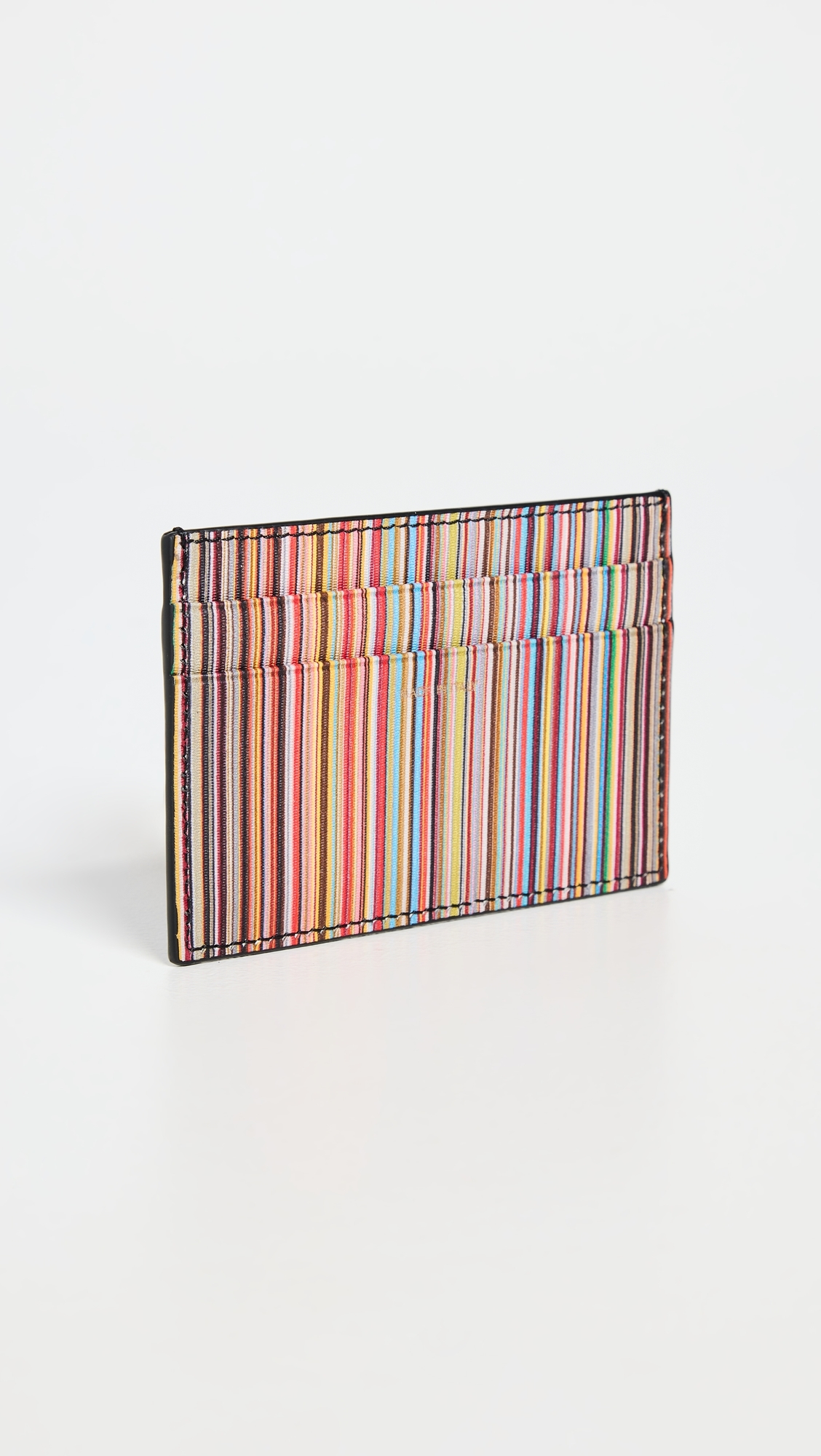 Multi Stripe Card Case Blacks One Size