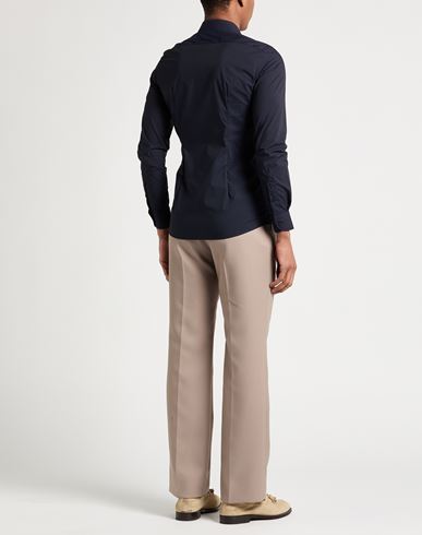 Man Shirt Midnight blue Size 15 Cotton, Polyamide, Elastane