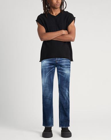 Man Jeans Blue Size 40 Cotton, Elastane