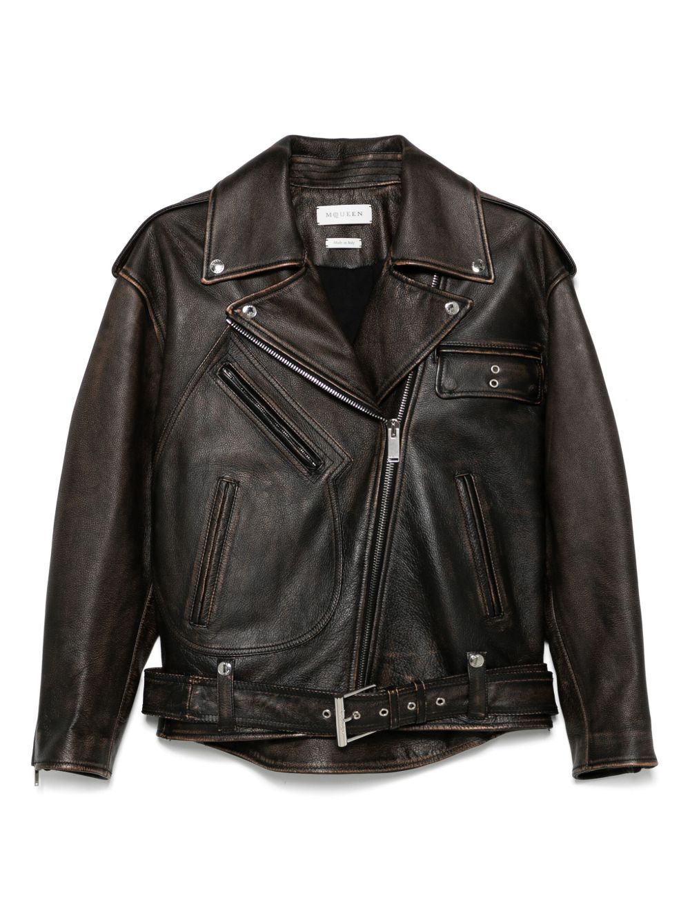 Alexander McQueen leather jacket - Brown