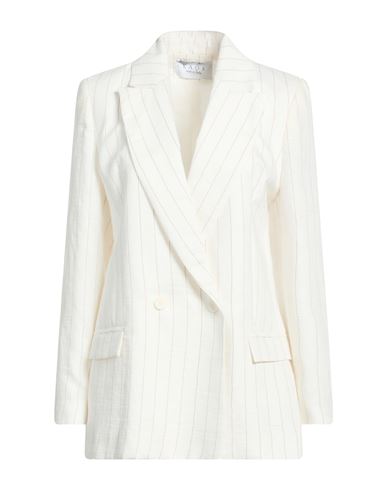 Woman Blazer White Size 4 Linen, Polyester, Lurex