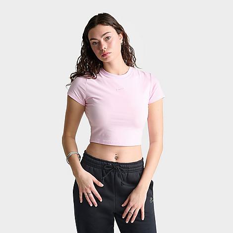 Women's Sportswear Essential Slim Crop T-Shirt in Pink Foam