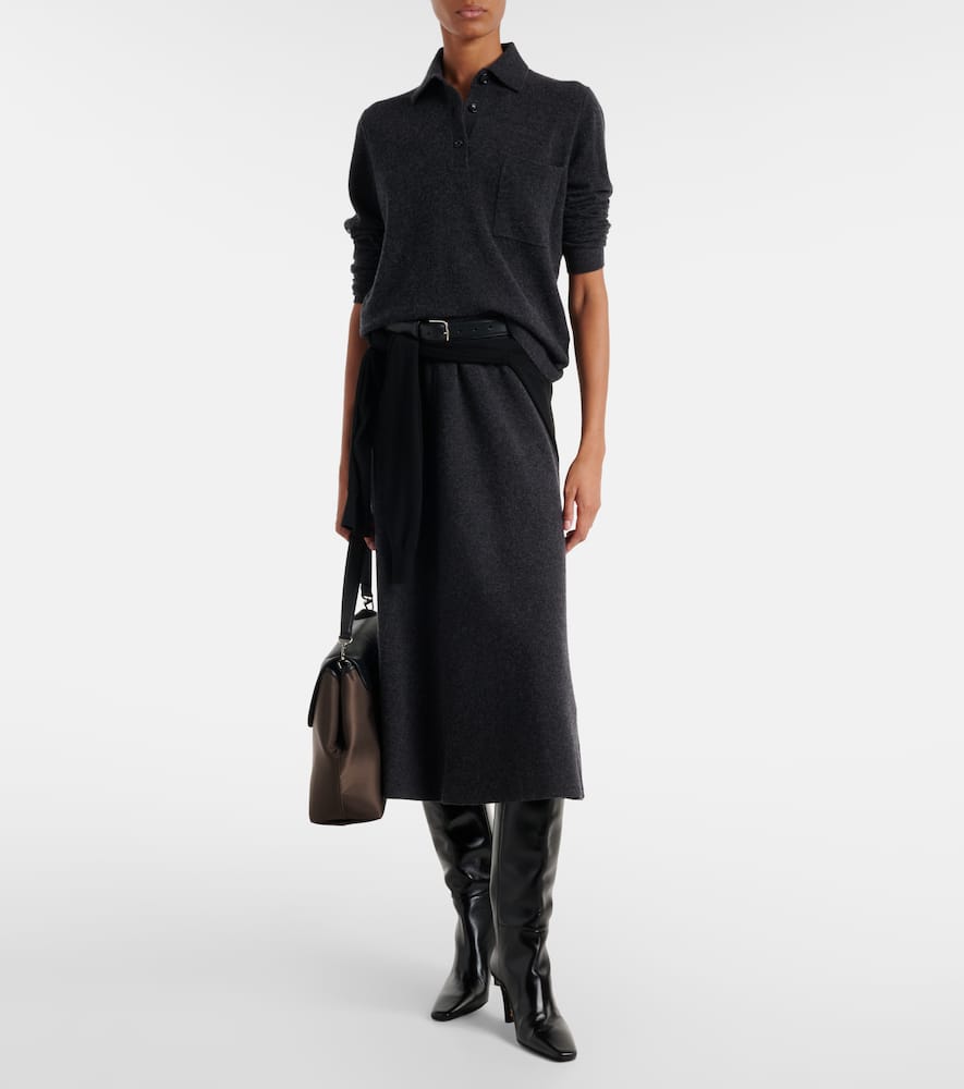 Wool and cashmere polo sweater