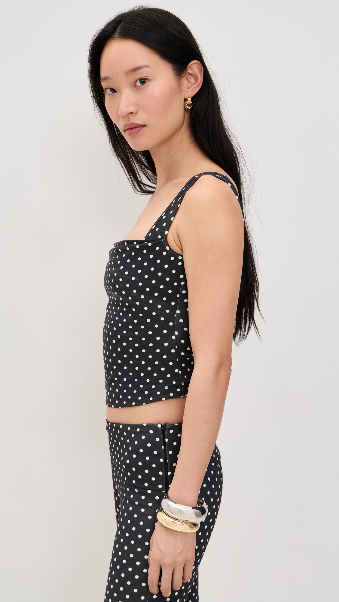 Luna Top Black Small Dot