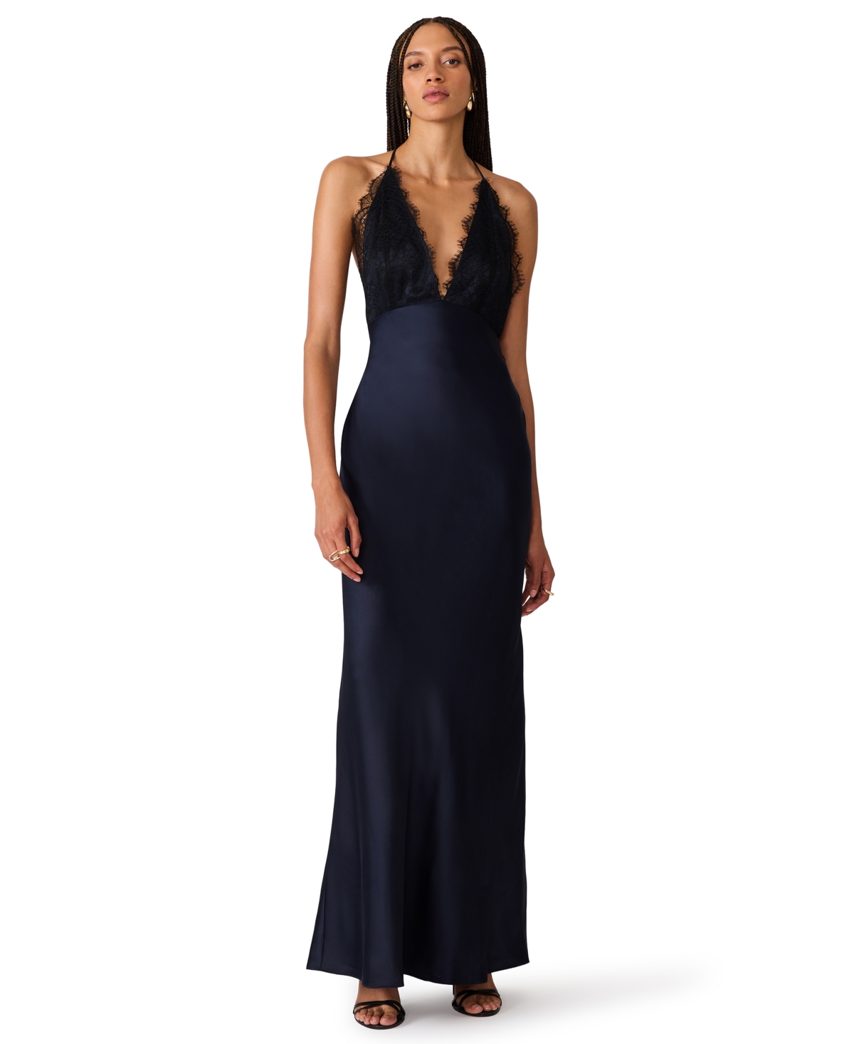 Women's V-Neck Dress - Navy
