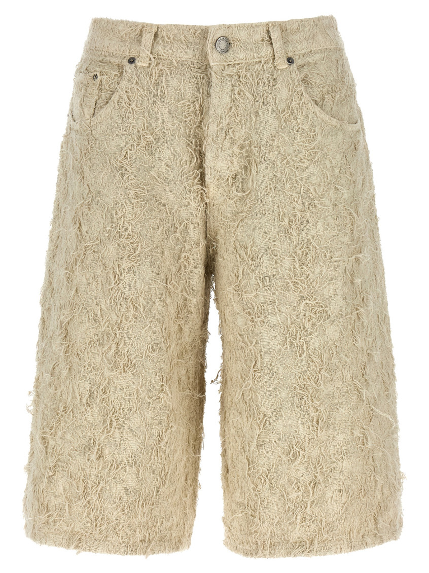 Becky Fur Denim Jeans Beige