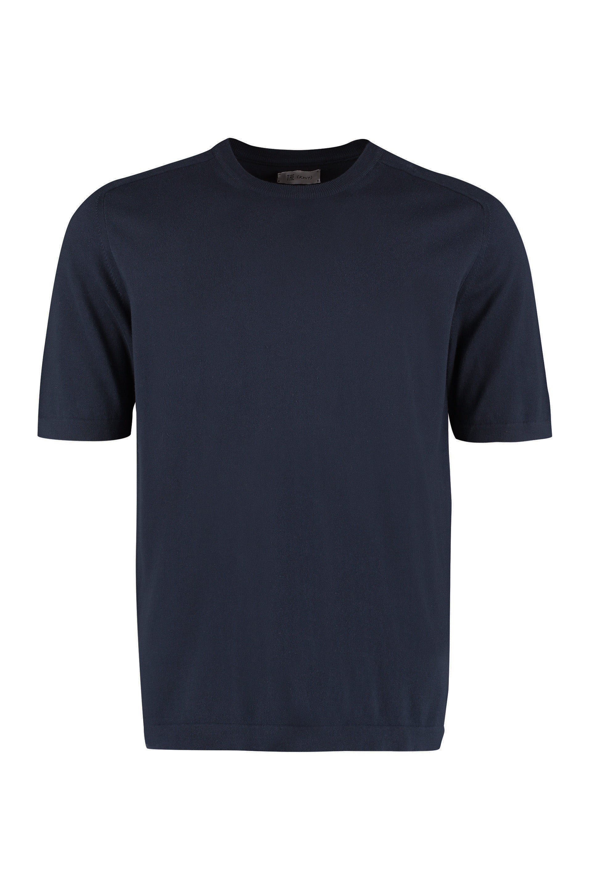 Cotton Knit T-Shirt — Blue