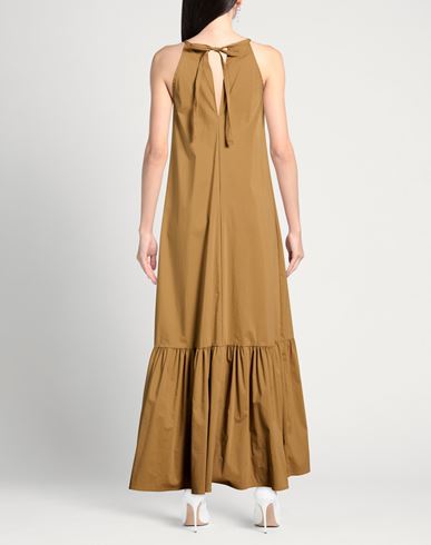 Woman Maxi dress Camel Size M Cotton, Polyamide, Elastane