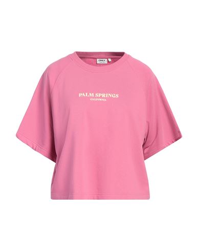 Only Woman Sweatshirt Fuchsia Size L Cotton, Polyester
