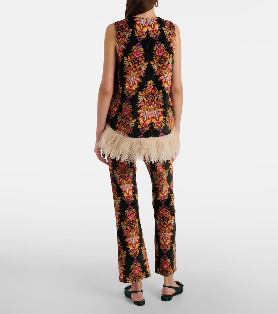 24/7 printed cropped cotton flared pants