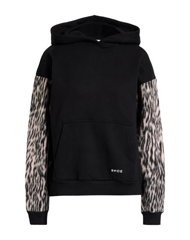 Woman Sweatshirt Black Size XL Cotton, Polyester