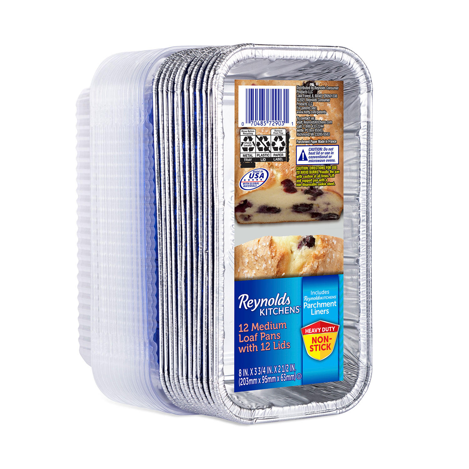 Kitchens Medium Aluminum Loaf Pans with Lids
