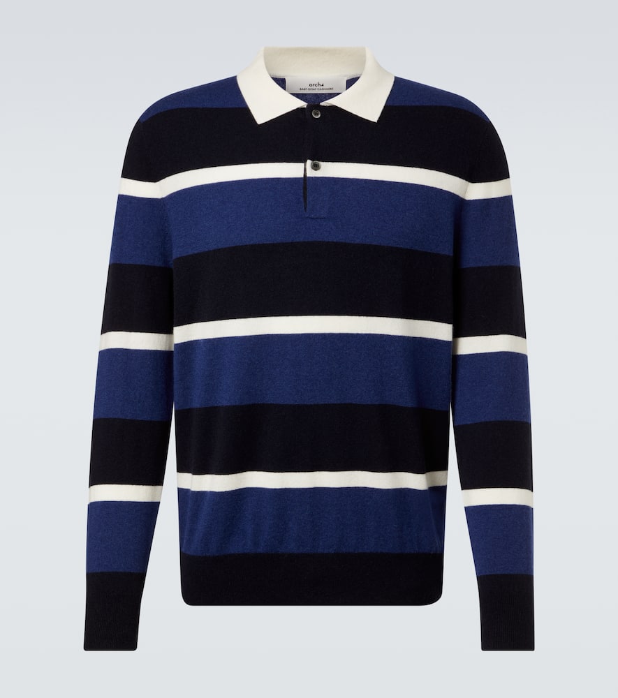 Striped cashmere polo sweater