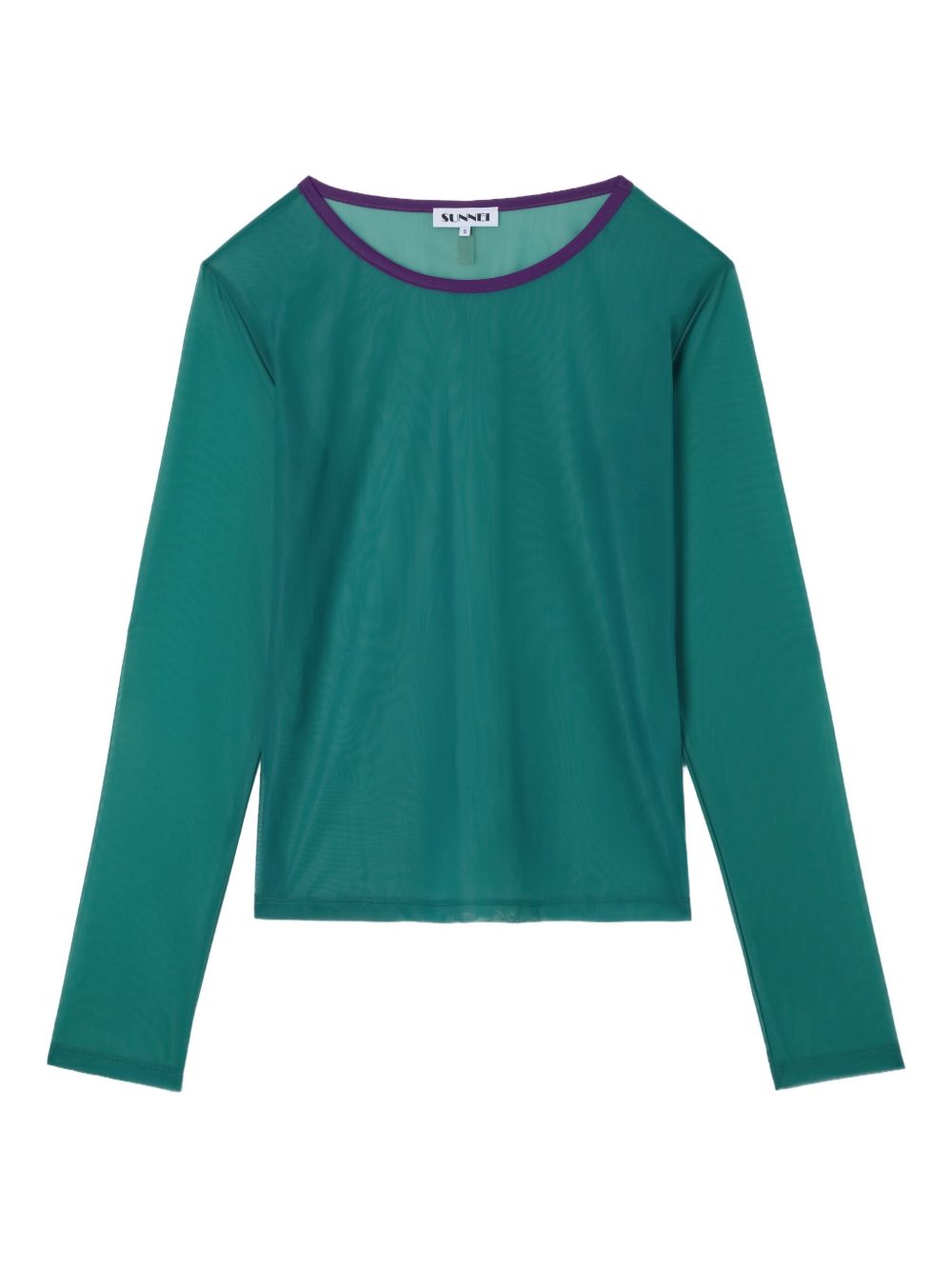 Sunnei Brigitte-print sheer top - Blue