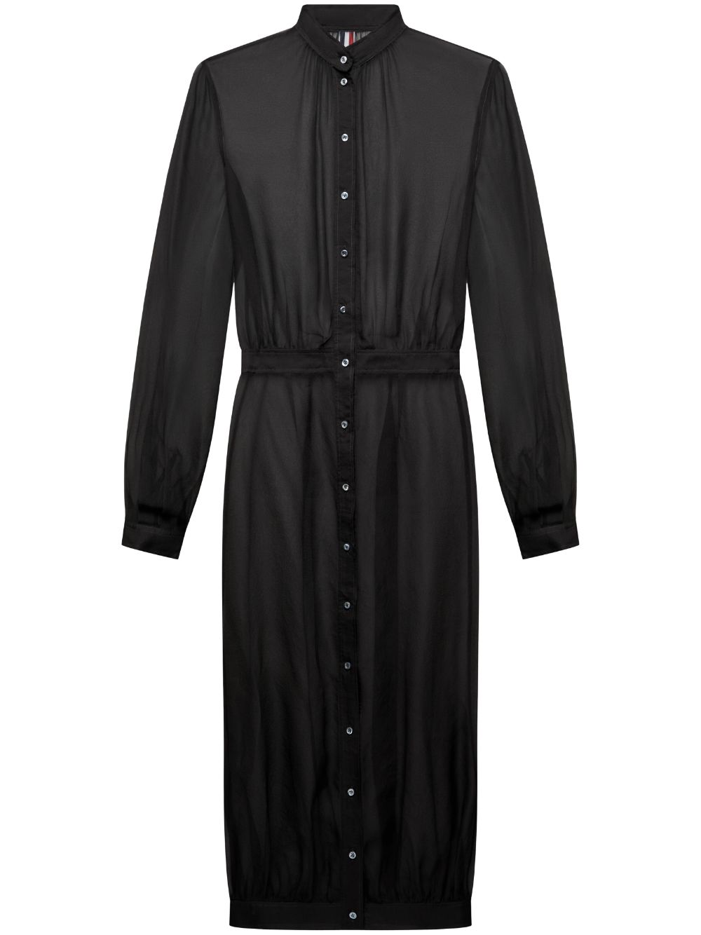 Semi-sheer midi dress - Black