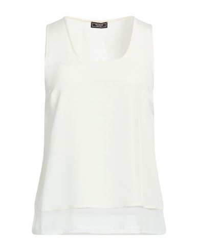 Woman Top Cream Size 8 Silk, Elastane