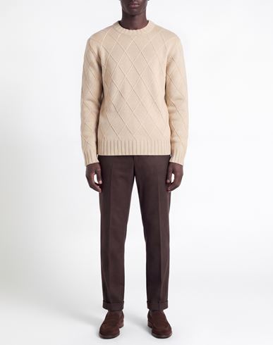 Man Sweater Beige Size 38 Merino Wool