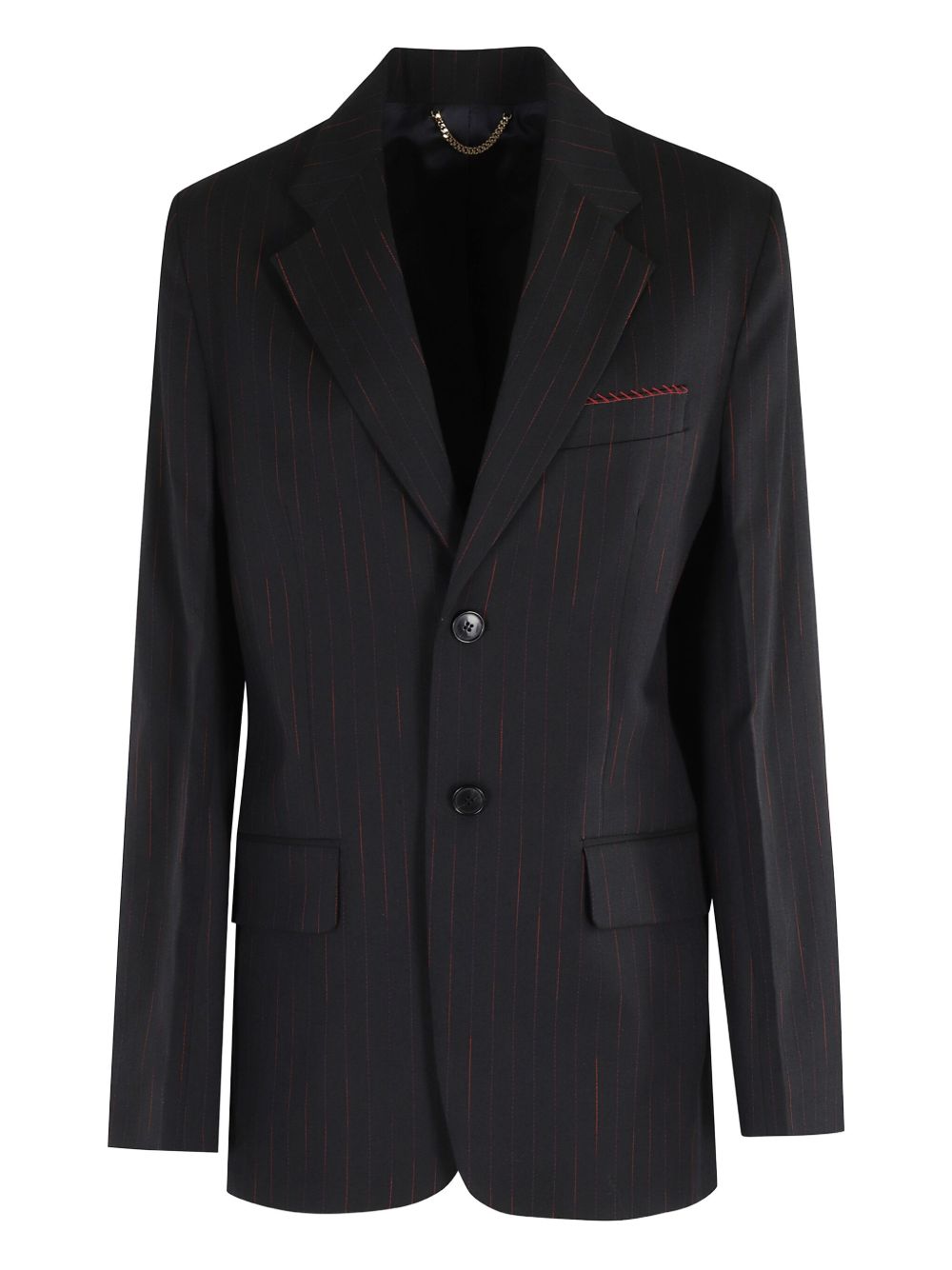 Pinstripe single-breasted blazer - Blue