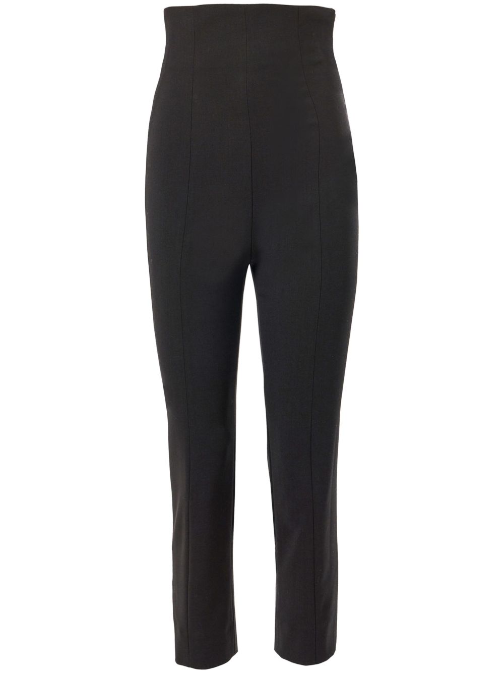 High-waisted capri trousers - Black