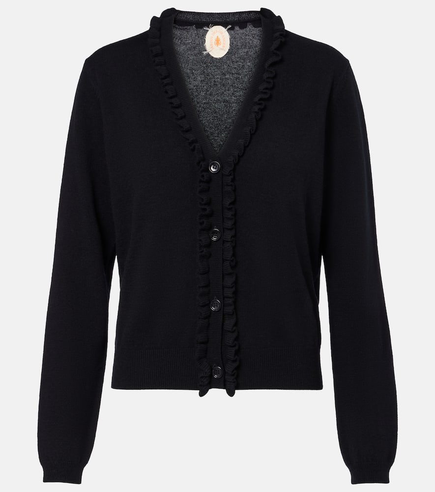 Ruffled wool and cashmere cardigan