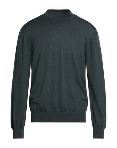 Man Turtleneck Dark green Size 46 Merino Wool