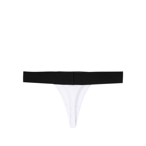 White Thong With Logo Band