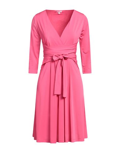 Rossopuro Woman Midi dress Fuchsia Size L Polyester, Elastane