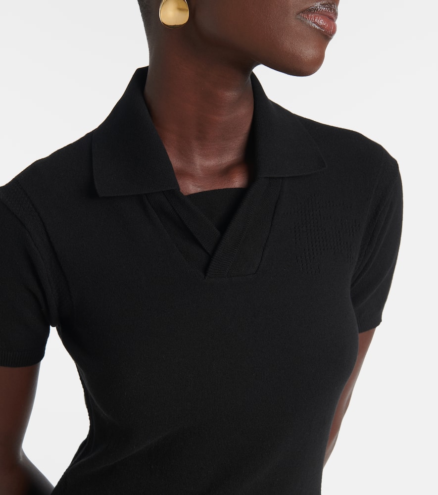 Cotton-blend polo dress