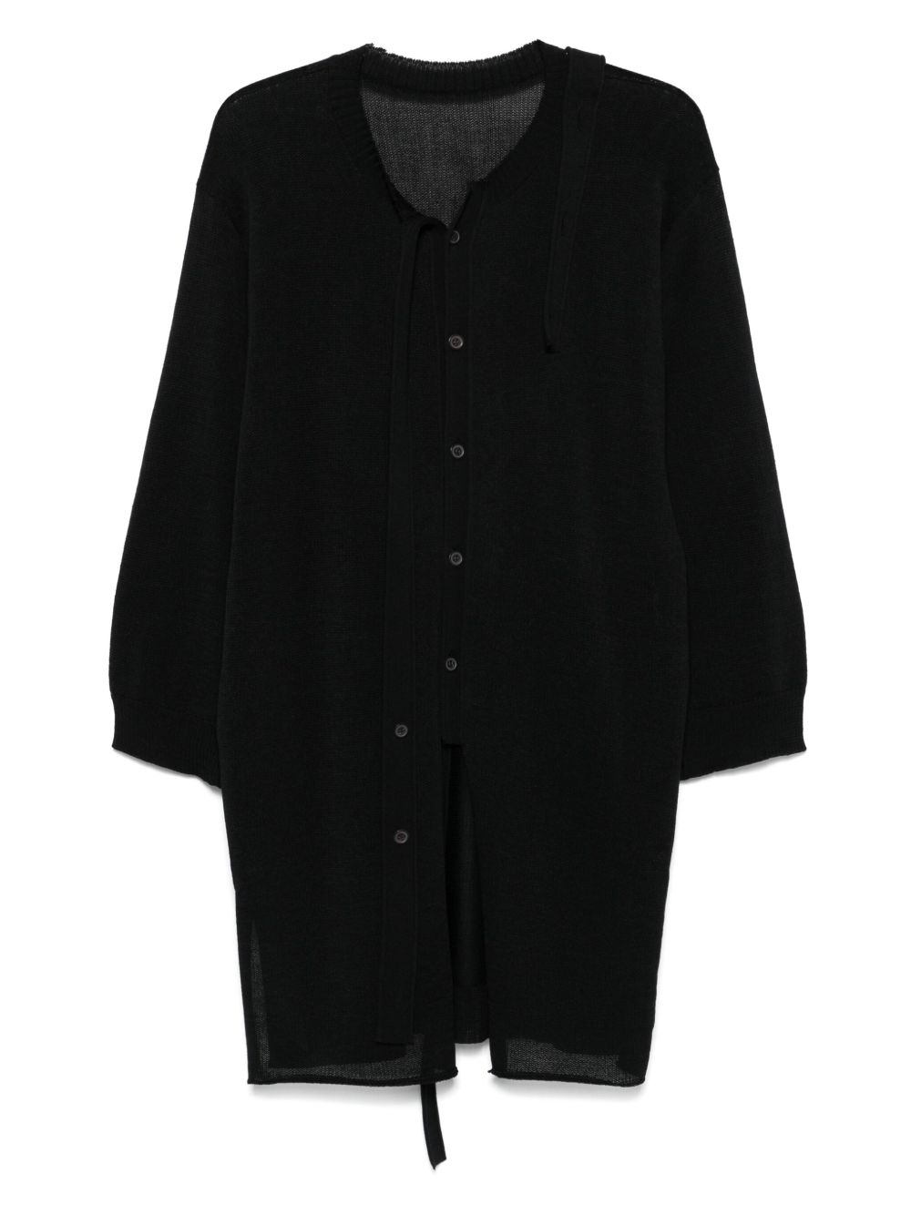Issey Miyake draped knitted cardigan - Black