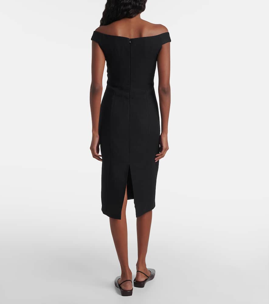 Bonny wool and linen-blend midi dress
